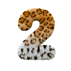 jaguar number 2 -  3d leopard digit - Suitable for safari, wildlife or nature related subjects