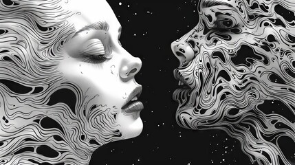Fototapeta premium Abstract Faces