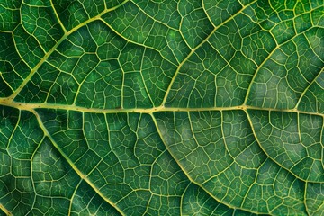 Macro photography of leaf texture with veins and cells, natural background