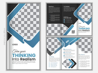 Business Overview Corporate Trifold Brochure - obrazy, fototapety, plakaty