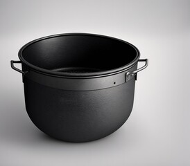 A pot made of metal.