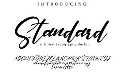 Standard Font Stylish brush painted an uppercase vector letters, alphabet, typeface - obrazy, fototapety, plakaty