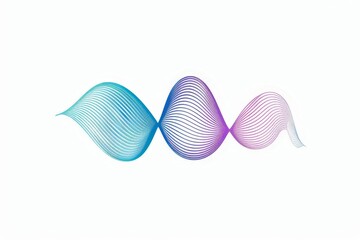 Abstract line wave representing music or audio, minimal podcast or radio logo, vector icon
