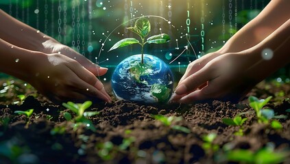 Future environmental conservation and sustainable ESG modernization development by using technology of renewable resources to reduce pollution and carbon emission