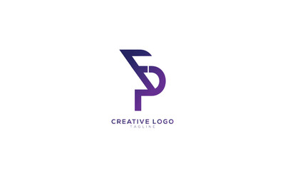 FP PF Abstract initial monogram letter alphabet logo design