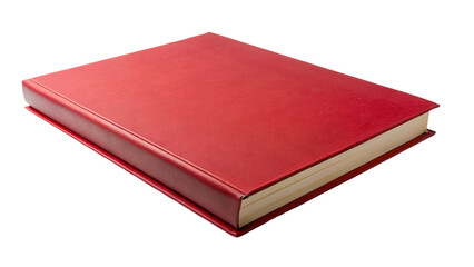 Blank red book isolated on transparent background.