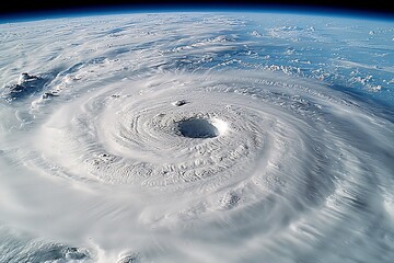 Fototapeta na wymiar A Satellite View of a Hurricane From Space