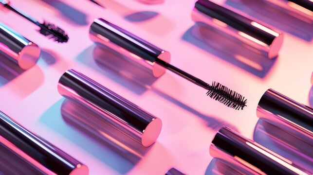 Make up with mascara on eye with long eyelash wallpaper background