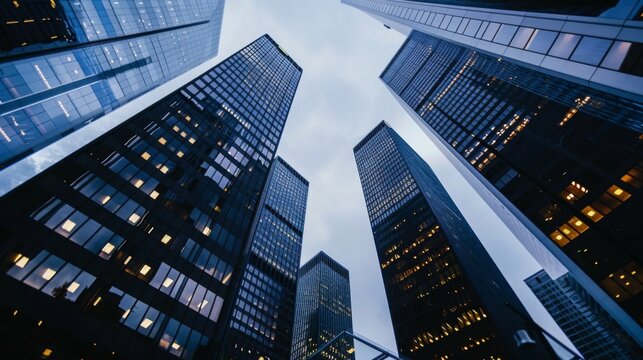 Modern building office skyscrapers city wallpaper background