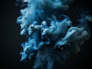 Sapphire Haze: Premium Blue Smoke on Black Background
