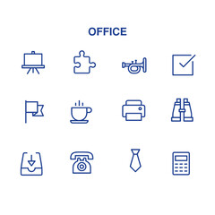 Fototapeta premium office vector line icons set 