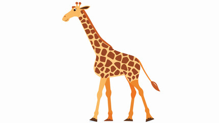 Giraffe zoo animal flat icon flat vector isolated on white