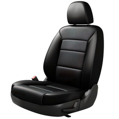 Black leather car seat isolated image