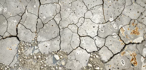 Fotobehang A macro texture of concrete, where tiny cracks and flecks of mineral aggregate become a landscape unto themselves. 32k, full ultra HD, high resolution © The Image Studio