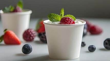 Yogurt milk coffee paper plastic mock up template cup package wallpaper background