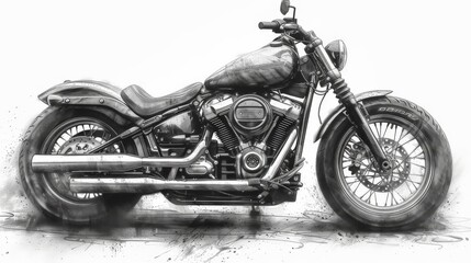 Vintage Motorcycle Sketch