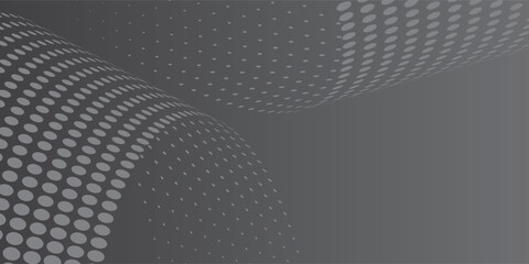 Obraz premium Light gradient silver and black halftone dots modern grunge wide background.