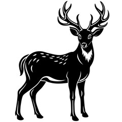 Mule deer silhouette vector illustration