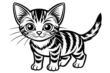 cute-kitten-sticker-element--full-body vector illustration