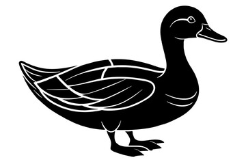  duck-image-with-white-background--silhouette vector 