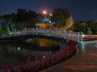 Views of the San Borja district in Lima Peru at night
