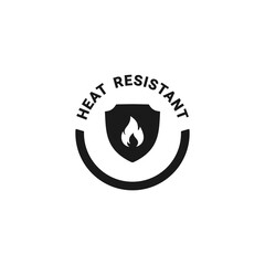 Heat resistant icon or Heat resistant symbol vector isolated. Best Heat resistant icon for product packaging design, print design, websites and more about Heat resistant product. - obrazy, fototapety, plakaty