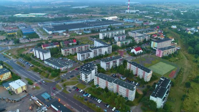 Beautiful Housing Estate Suwalki Bloki Osiedle Aerial View Poland