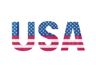 United States flag illustration, patriotic symbol button with American map and stars, July independence banner