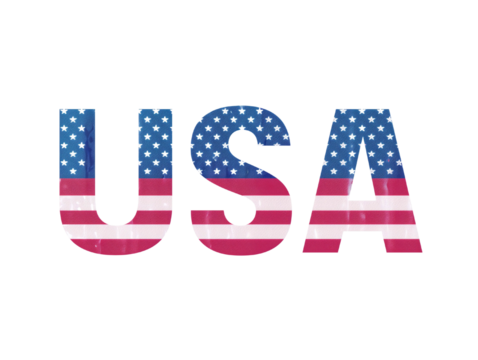 United States flag illustration, patriotic symbol button with American map and stars, July independence banner