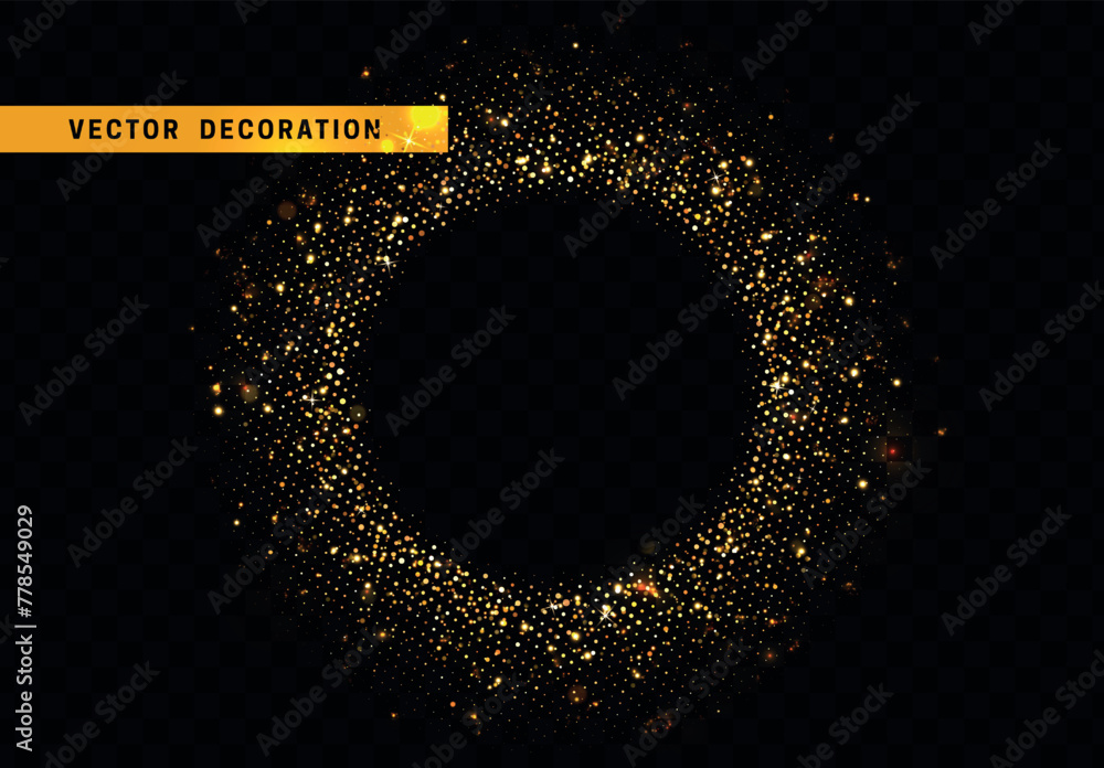Aufkleber festive decorative background with sparkles in the shape of a round frame border. vector illustratio