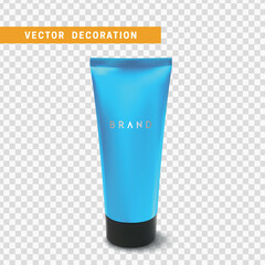 cosmetic tube template 3d design. vector illustration
