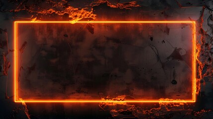 Contemporary neon orange overlay video screen frame border design with black backdrop for captivating gaming interactions