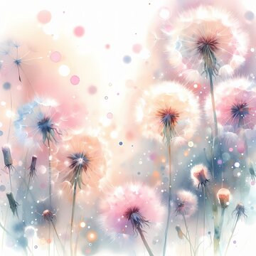 dandelion watercolor background