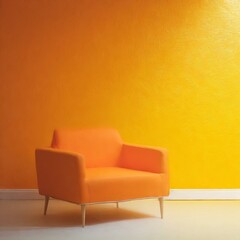 orange chair in a room