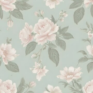 a vintage floral wallpapers seamless pattern, generative ai