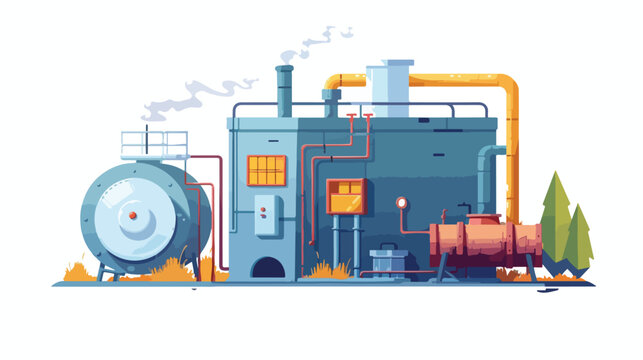 Boilers 2d flat cartoon vactor illustration isolate