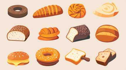 Bread icon vector illustration template design 2d f