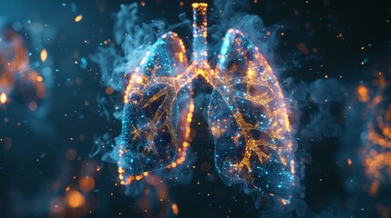 Sparkling Lungs in Blue Hues - obrazy, fototapety, plakaty