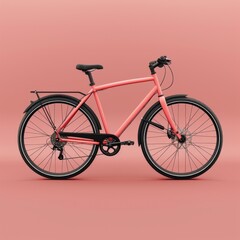 A 3D Blender minimalist city bike isolated on a bright background