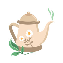 tea day teapot and leaf