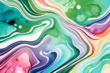 Fototapeta premium Closeup of abstract watercolor paint background texture with liquid fluid marbled paper texture banner texture. Generative AI (생성형 AI)