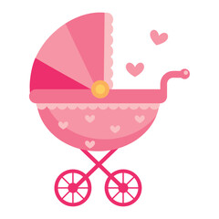 baby shower pink pram