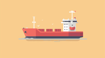 Cargo ship solid icon illustration vector graphic 2 - obrazy, fototapety, plakaty