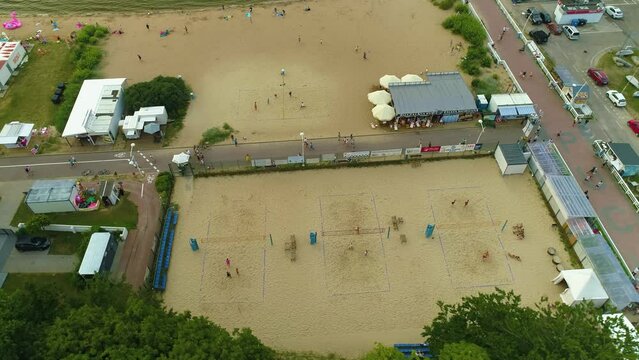 Beach Playground In Puck Boisko Plazowka Aerial View Poland