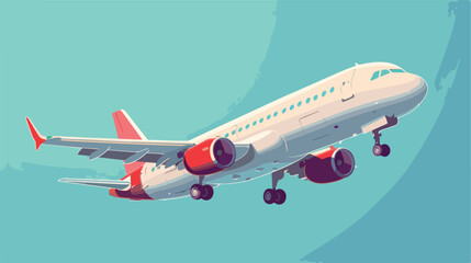 Cartoon Jet Airliner 2d flat cartoon vactor illustr