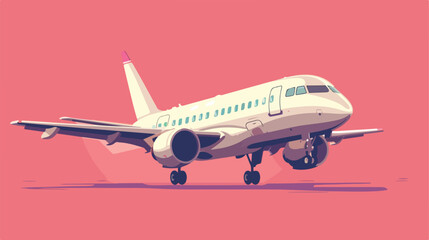 Cartoon Jet Airliner 2d flat cartoon vactor illustr - obrazy, fototapety, plakaty