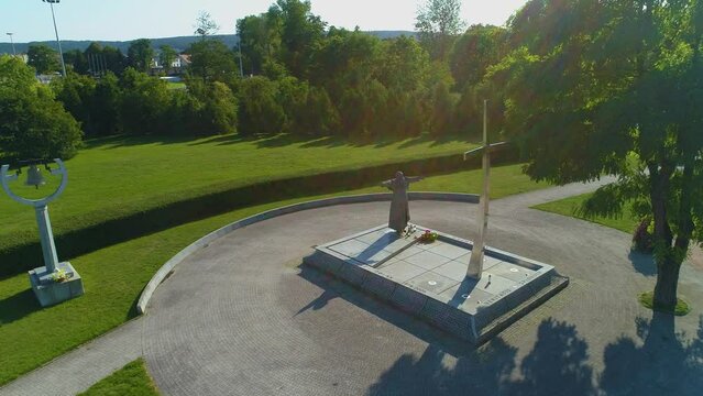 Monument Pomnik Jana Pawla Rumia Aerial View Poland