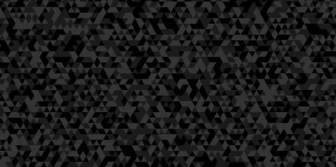 Vector geometric seamless technology gray and black triangle background. Abstract digital grid light pattern black Polygon Mosaic triangle Background, business and corporate background.
