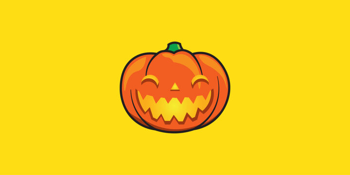 Simple modern style pumpkin halloween vector illustration