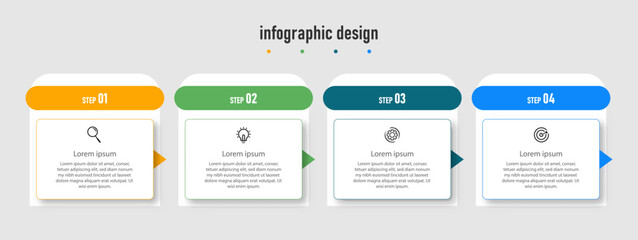 Modern info graphic business template and data visualization with 4 options. can be used for workflow diagram, info chart, web design. vector illustration.